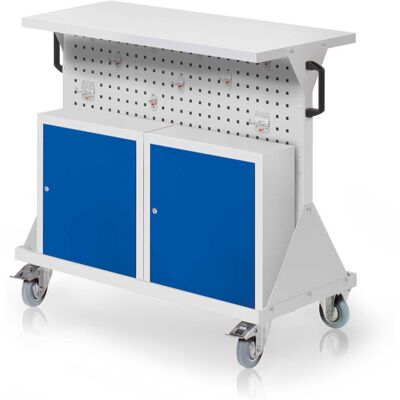 Kappes Systeme Kappes RasterMobil® Größe #2 - 1000x930x500mm - 4x Lochplatten - 2x Einhängeschrank - Ablageboden aus Stahlblech - lichtgrau Kappes Systeme Kappes RasterMobil® Größe #2 - 1000x930x500mm - 4x Lochplatten - 2x Einhängeschrank - Ablageboden aus Stahlblech - lichtgrau
