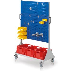 Kappes Systeme Kappes RasterMobil® mobiler Arbeitsplatzschrank Größe #4 1580x1000x500mm 4 Lochplatten 2 Schlitzplatten 31-teilig enzianblau