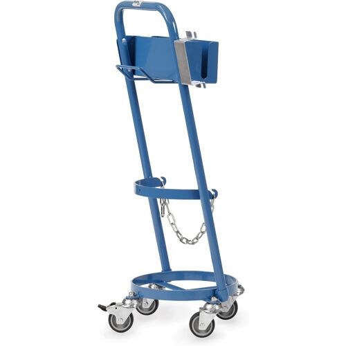 Fetra Stahlflaschenroller für 1 Propangasflasche 11 kg Inhalt, Ø 300 mm Schrumpfpistolen und Anwärm/Abbflammbrenner Halterung