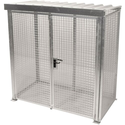 Bauer Gasflaschen-Container GFC-M1/D-DF, mit Dach und Doppelflügeltor für 32x Gasflaschen Ø 230 mm