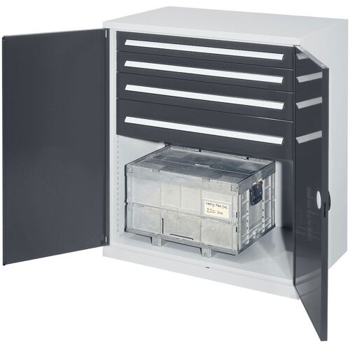 Kappes Systeme Kappes Schwerlast-Beistellschränke ohne Mitteltrennwand 1110x1000x600mm Modell 62 Doppelwandtüren anthrazitgrau