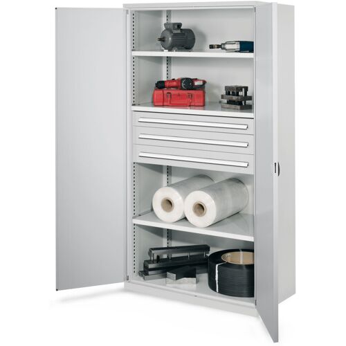 Kappes Systeme Kappes Schwerlastschränke ohne Mitteltrennwand 1950x1000x600mm Modell 43 Doppelwandtüren lichtgrau