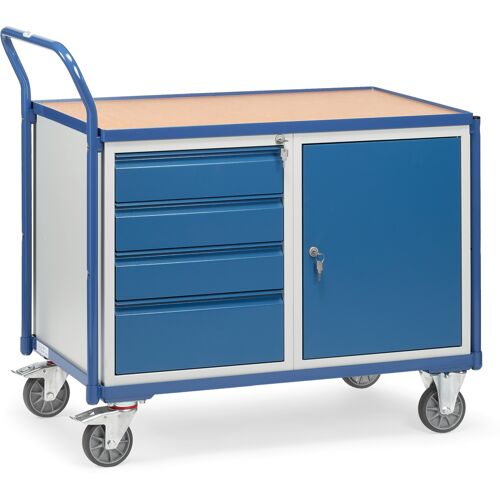 Fetra Werkstattwagen mit Umrandung, Schrank und 4 Schubladen