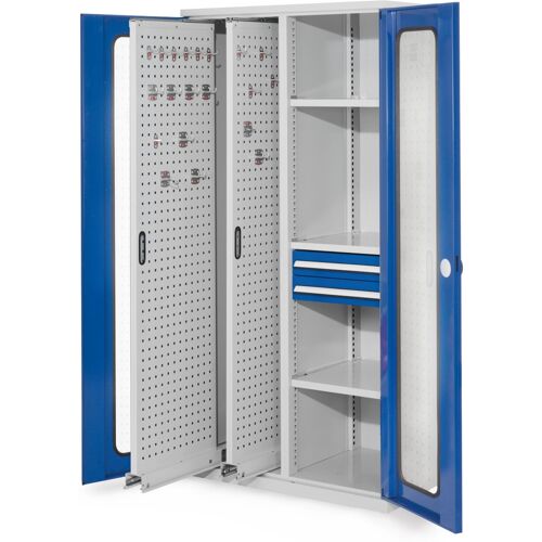 Kappes Systeme Kappes ®RasterPlan Vertikalschränke 1950x1000x600mm Modell 81 Sichtfenstertüren enzianblau