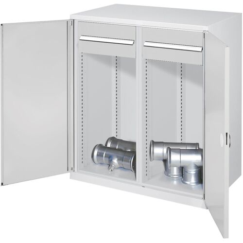 Kappes Systeme Kappes Schwerlast-Beistellschränke mit Mitteltrennwand 1110x1000x600mm Doppelwandtüren Modell 75 lichtgrau