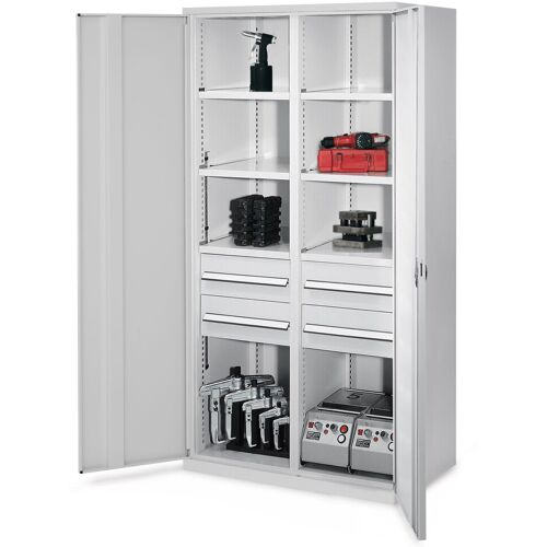 Kappes Systeme Kappes Schwerlastschränke mit Mitteltrennwand 1950x1000x600mm Vollblechtüren Modell 52 lichtgrau