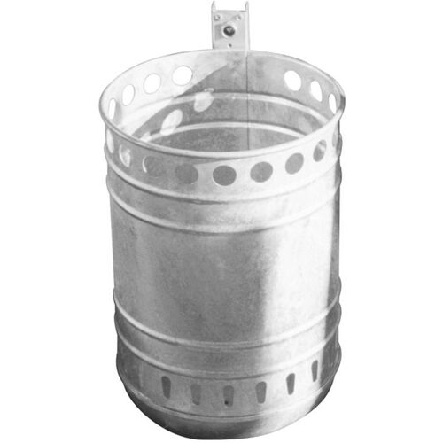 Schake Abfallbehälter montiert mit Standpfosten Ø60x1300mm 35l Volumen beschichtet in DB703