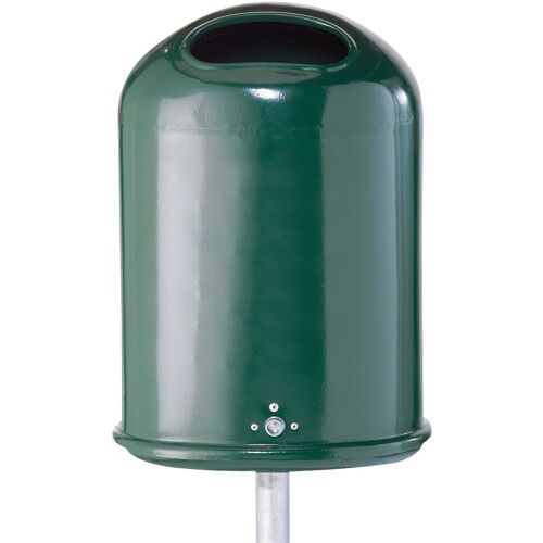 Schake Abfallbehälter oval mit Schiene und Schlüssel 27l Volumen beschichtet in RAL 6005