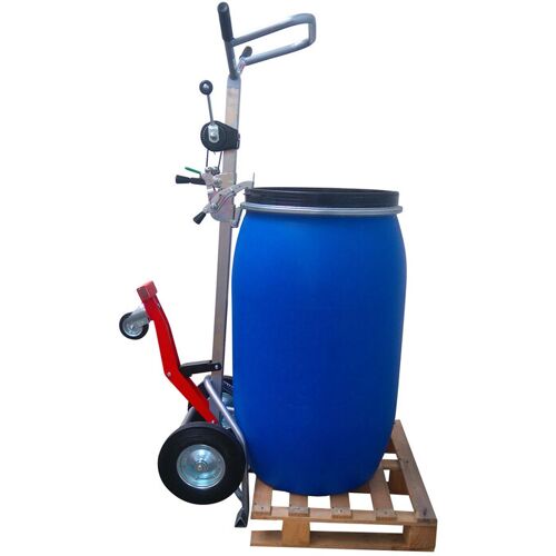 Manuvit Fasskarre für Metall- und Kunststofffässer mit vollständiger Öffnung und Winde Tragkraft 350kg