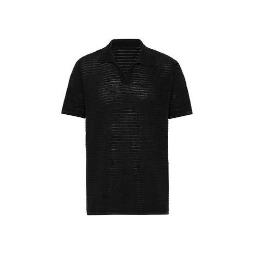 Antioch  T-Shirts & Poloshirts Luciano Turndown Collar Linen Blend Knitted T-Shirt Eu M;Eu L;Eu Xl Male