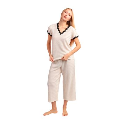 Admas Pyjama-Sets Pyjama Hose Palazzo T-Shirt Luxe Waves Eu Xxl;Eu M;Eu L;Eu Xl Admas Pyjama-Sets Pyjama Hose Palazzo T-Shirt Luxe Waves Eu Xxl;Eu M;Eu L;Eu Xl