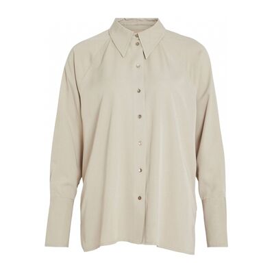 Vila Modell 36 - Graues lockeres Shirt - Retro-Stil Vila Modell 36 - Graues lockeres Shirt - Retro-Stil