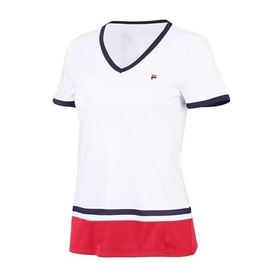 Fila Elisabeth V-Ausschnitt Kurzarm T-Shirt - Sportbekleidung Fila Elisabeth V-Ausschnitt Kurzarm T-Shirt - Sportbekleidung