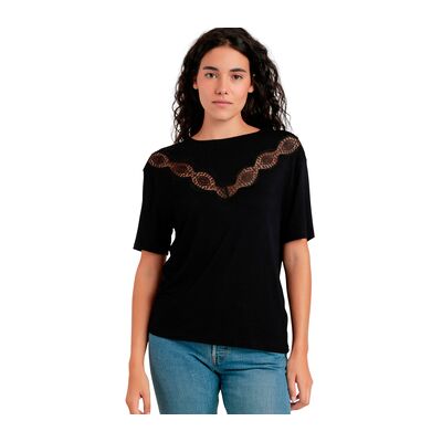 Admas T-Shirt Kurzarm-T-Shirt Chest Lace Eu S;Eu M;Eu L;Eu Xl Female Admas T-Shirt Kurzarm-T-Shirt Chest Lace Eu S;Eu M;Eu L;Eu Xl Female