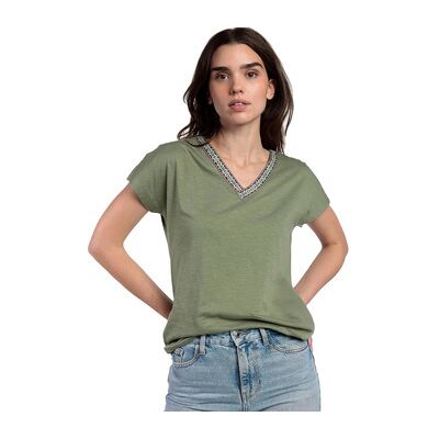Admas Blusen T-Shirt Mit Kurzen Ärmeln Und V-Ausschnitt Mexico Eu M Female Admas Blusen T-Shirt Mit Kurzen Ärmeln Und V-Ausschnitt Mexico Eu M Female