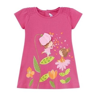 Mayoral Fuchsia Baumwollkleid - Kleinkind Mädchen Mayoral Fuchsia Baumwollkleid - Kleinkind Mädchen