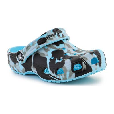 Crocs Flache Sandalen Classic Spray Camo Clog Kids Arctic 208305-411 28 / 29 Crocs Flache Sandalen Classic Spray Camo Clog Kids Arctic 208305-411 28 / 29