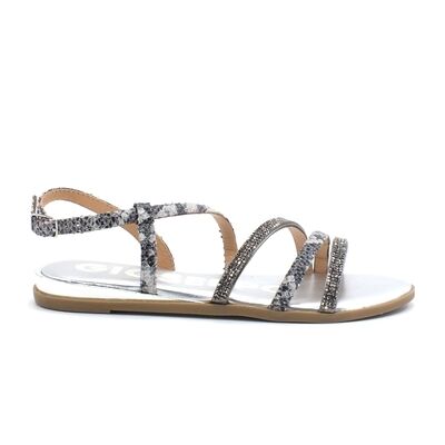 Gioseppo Flache Sandalen Frisco Sandalo Strass Pewter 59822 37 Gioseppo Flache Sandalen Frisco Sandalo Strass Pewter 59822 37