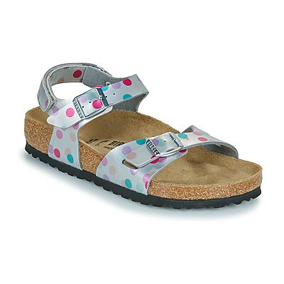 Birkenstock Flache Sandalen Rio As Kids Bf Elec. Metallic Silverdots 38;39 Birkenstock Flache Sandalen Rio As Kids Bf Elec. Metallic Silverdots 38;39