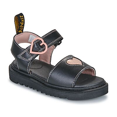 Dr. Martens Flache Sandalen Marlowe Hearts J Black+powder Pink 28;29;30;31;33;34;35 Dr. Martens Flache Sandalen Marlowe Hearts J Black+powder Pink 28;29;30;31;33;34;35