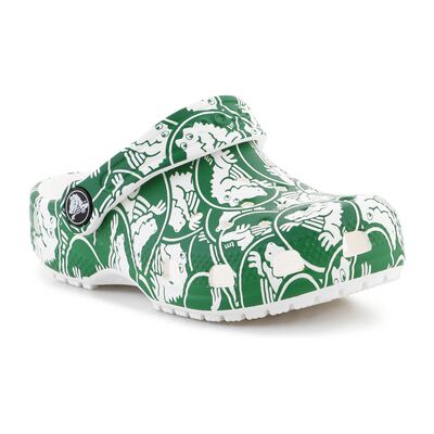 Crocs Flache Sandalen Classic Duke Print Clog T 210008-3wh Green Ivy 25 / 26 Crocs Flache Sandalen Classic Duke Print Clog T 210008-3wh Green Ivy 25 / 26