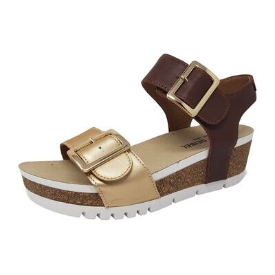 Josef Seibel Keilabsatzsandalen Sandaletten Quinn 02 Gold-Kombi 83502346/811 39;40;41 Josef Seibel Keilabsatzsandalen Sandaletten Quinn 02 Gold-Kombi 83502346/811 39;40;41