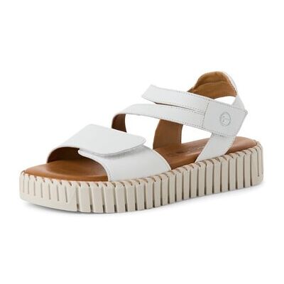 Tamaris Keilabsatzsandalen Sandaletten White Leder 1-28706-44-117 41 Tamaris Keilabsatzsandalen Sandaletten White Leder 1-28706-44-117 41