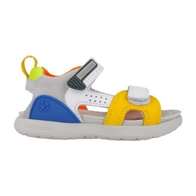 Biomecanics Flache Sandalen Kids Sandals 252218-C - Blanco/amarillo 33 Biomecanics Flache Sandalen Kids Sandals 252218-C - Blanco/amarillo 33