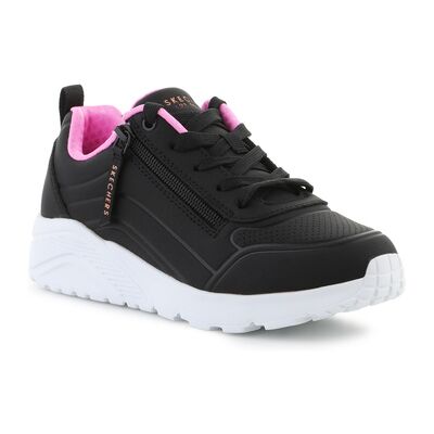 Skechers Schwarz Uno Lite Sneaker - Memory Foam, Reißverschluss Skechers Schwarz Uno Lite Sneaker - Memory Foam, Reißverschluss