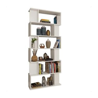 vidaXL Bücherregal - Weiß - 80x24x192 cm - Raumteiler/Bücherregal vidaXL Bücherregal - Weiß - 80x24x192 cm - Raumteiler/Bücherregal