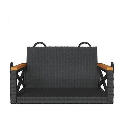 vidaXL Schwarzer Poly-Rattan Hängesessel 63x62x40cm vidaXL Schwarzer Poly-Rattan Hängesessel 63x62x40cm