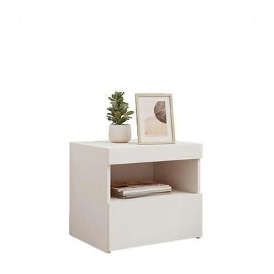 Vidaxl Table De Chevet Avec Lumières Led Blanc 50x40x45 Cm Einheitsgrösse Vidaxl Table De Chevet Avec Lumières Led Blanc 50x40x45 Cm Einheitsgrösse