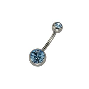 ZEEme Piercing Titan Kristall hellblau 10mm Glänzend ZEEme