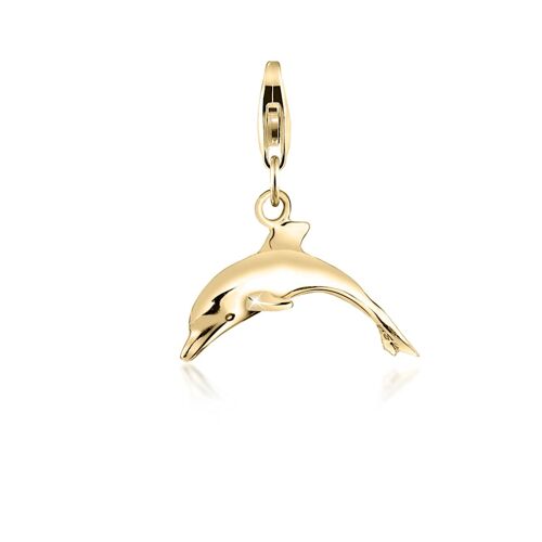 Nenalina Charm Anhänger Delfin Maritim Kettenanhänger 925 Silber Nenalina Gold