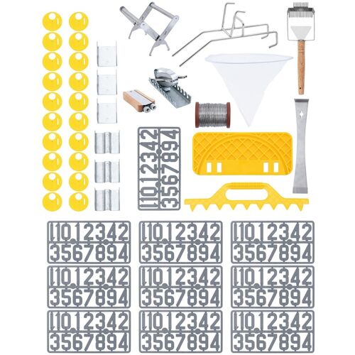 Wiesenfield Imkerei-Starterset - 45-tlg - Stockmeißel - Wabendraht - Spanner - Wandergurt - Ziffern - Eimerhalterung - Entdeckelungshilfe WIE-BEESET-7