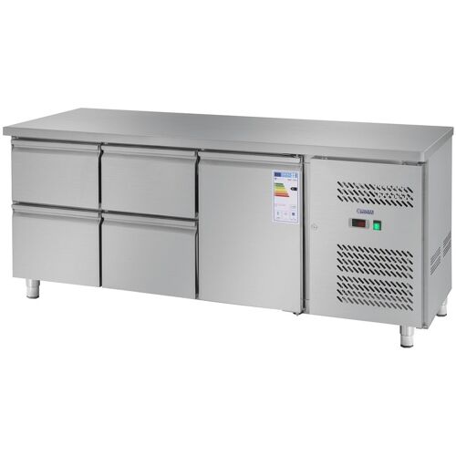 Kühltisch - 403 L - 1 Fach- 4 Schubladen - 179,5 x 71 cm - Klasse B - Edelstahl - Royal Catering RCKT-179/70