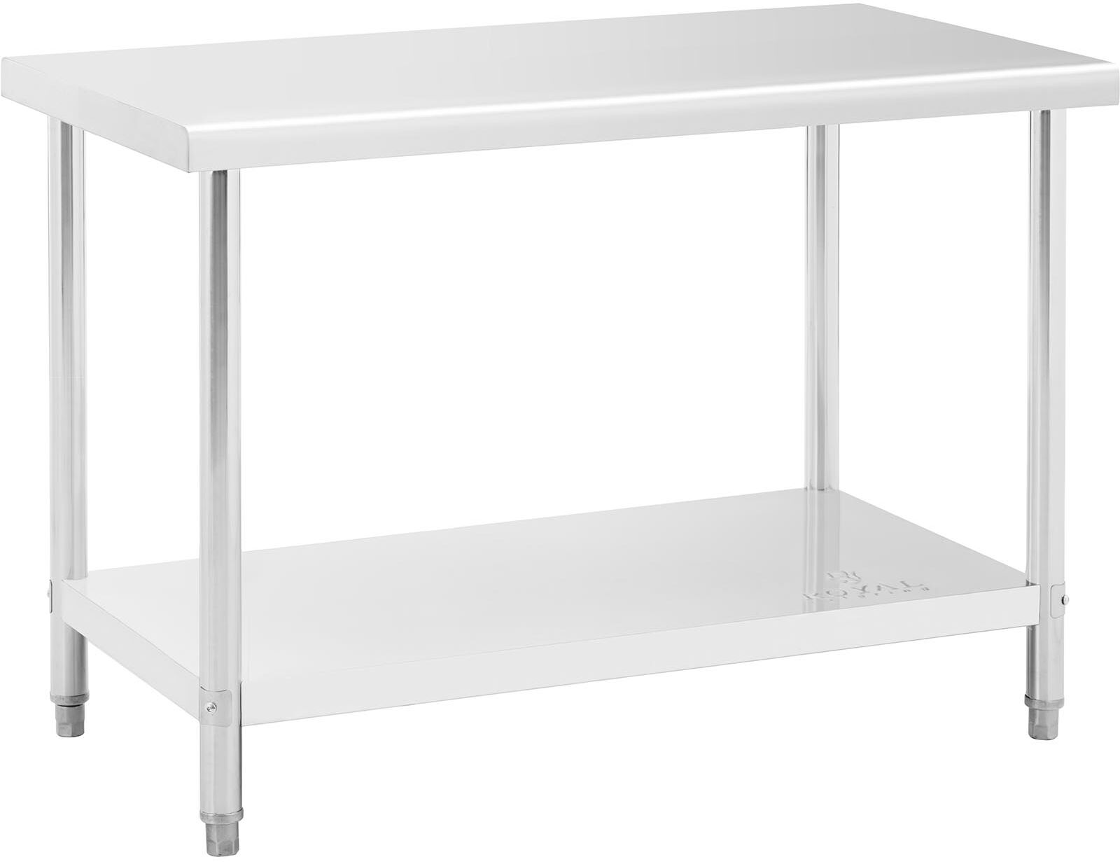 Royal Catering Edelstahl-Arbeitstisch - 120 x 60 cm - maximale Tragfähigkeit 110 kg 10011093