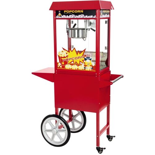 Popcornmaschine mit Wagen - 1500 W - 5 kg/h - rot - Royal Catering RCPW-16E
