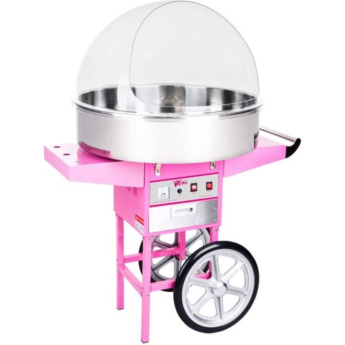 Zuckerwattemaschine mit Wagen - 72 cm - 1200 W - Spuckschutz - pink - Royal Catering RCZC-1200XL