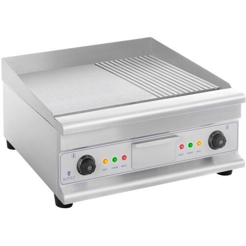 Royal Catering Elektro-Grillplatte - doppelt - 60 cm - glatt & geriffelt - 6.400 W RCG-60GB