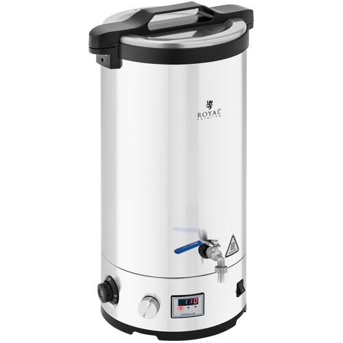 Royal Catering Maischekessel - 30 L - 700/1.800/2.500 W - 30 - 110 °C - Edelstahl - LED-Anzeige - Timer RCBM-30CK