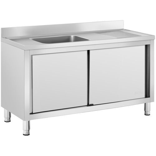 Spülenschrank - 1 Becken - Royal Catering - Edelstahl - 140 x 60 cm RC-IKS05
