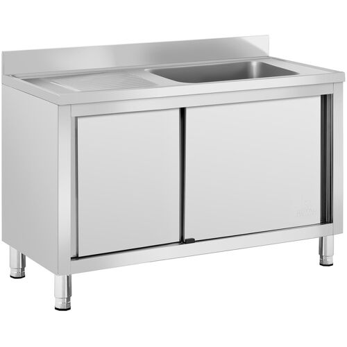 Spülenschrank - 1 Becken - Royal Catering - Edelstahl - 120 x 60 cm RC-IKS07