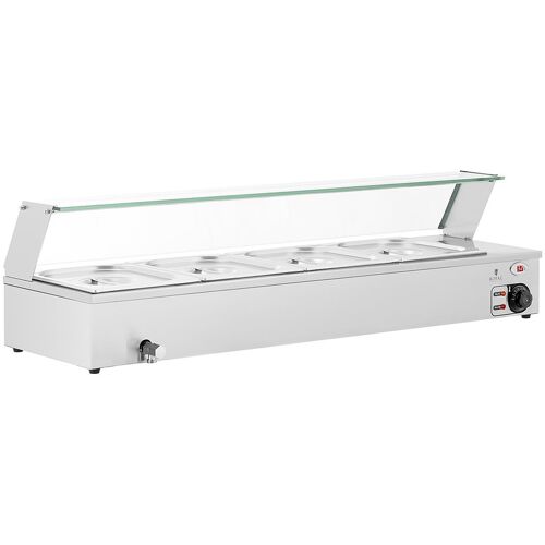 Royal Catering Bain Marie - 4 x GN-1/2- Behälter - Ablasshahn - Glasschutz RCBM_GN1/2_3