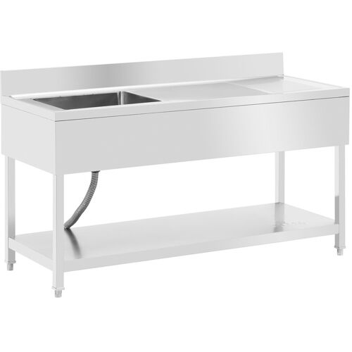 Spültisch - 1 Becken - Edelstahl - 160 x 60 cm - Royal Catering RCGS-1B1600D6