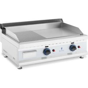 Royal Catering Doppel-Gasgrill - 74,5 x 40 cm - glatt/geriffelt - 2 x 3.100 W - Erdgas - 20 mbar RC-GGHR750