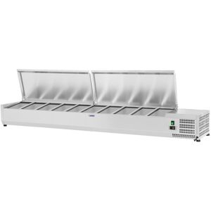 Royal Catering Kühlaufsatzvitrine - 200 x 33 cm - 10 GN 1/4 Behälter RCKV-200/33-10S