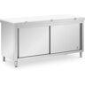 Arbeitsschrank Edelstahl - 180 x 70 cm - 500 kg Tragkraft - inkl. Schneidplatte - Royal Catering RCBWC-18070