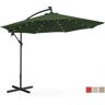 Uniprodo Ampelschirm mit LED - Grün - rund - Ø 300 cm - neigbar UNI_UMBRELLA_R300GRL_N