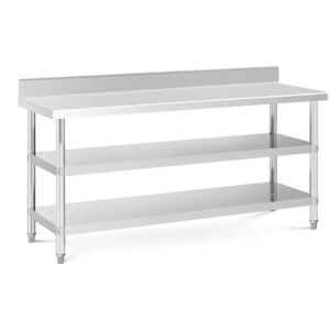 Edelstahltisch mit Aufkantung - 180 x 60 x 16.5 cm - 226 kg - 2 Ablagen - Royal Catering RCAT-180/60-SPS3SH